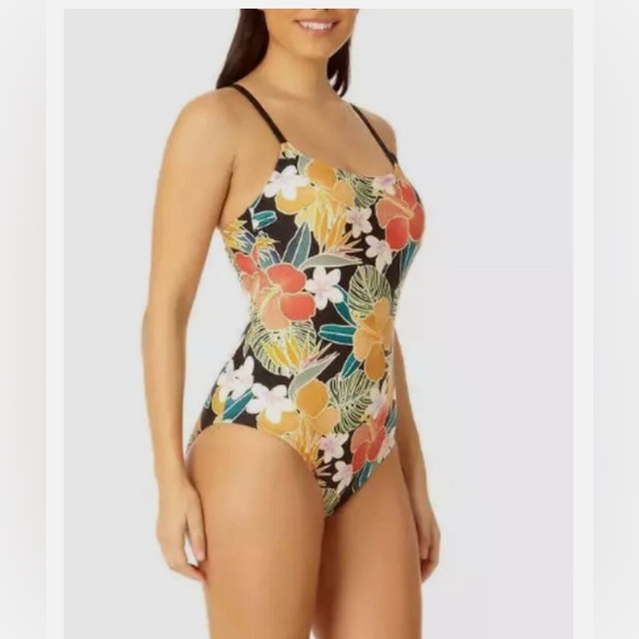 Hurley Women's Tropical Print UPF 50+ Stretch 
One-Piece Swimsuit XL - Picture 3 of 14